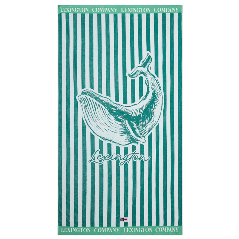 Strandhåndkle, Grønn / Hvit