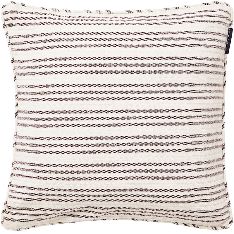 Stripe Structured Linen/Cotton Putetrekk 50x50 cm, Hvit/Grå