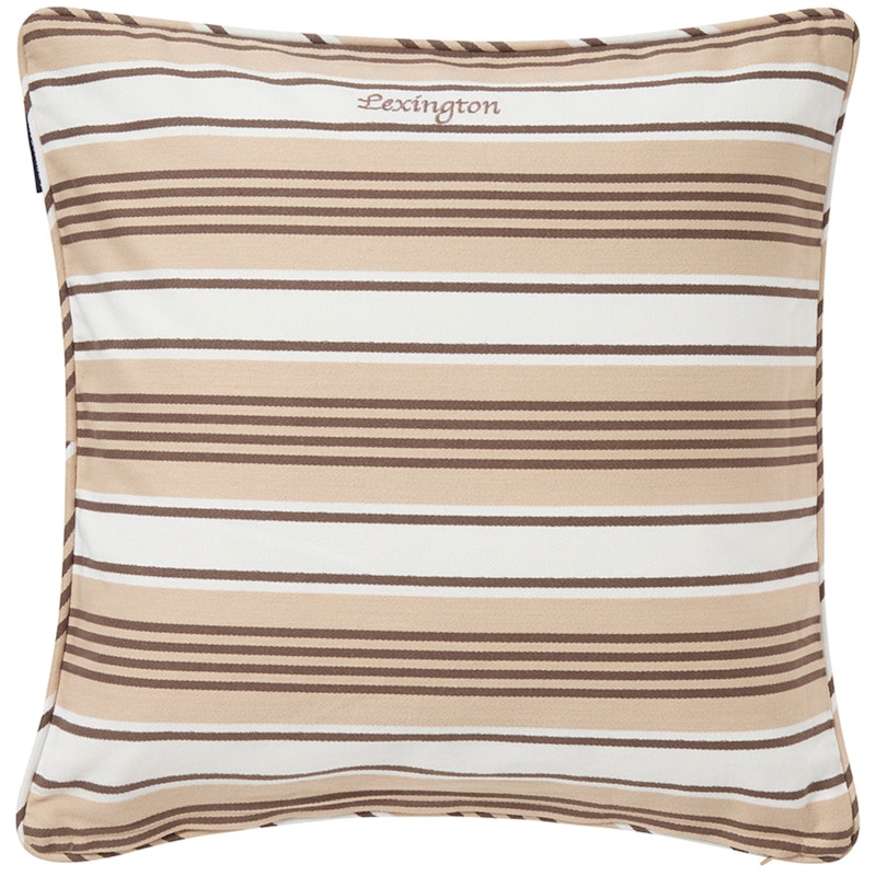 Striped Organic Putetrekk 50x50 cm, Beige