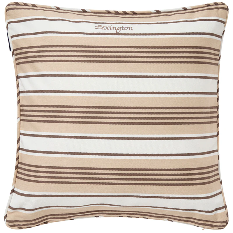 Striped Organic Putetrekk 50x50 cm, Beige