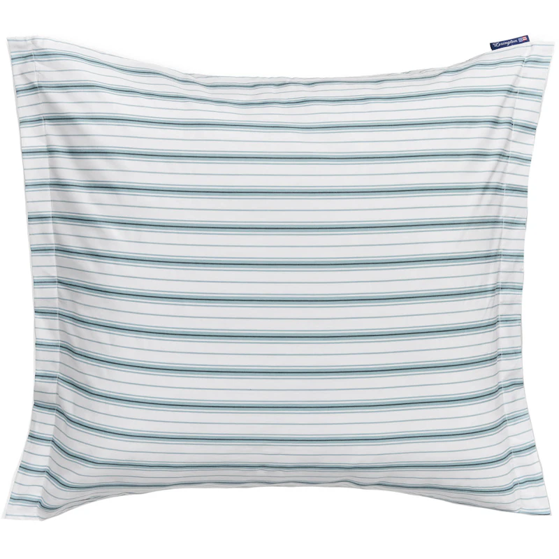 Striped Poplin Putevar 65x65 cm, Hvit/Eucalyptus