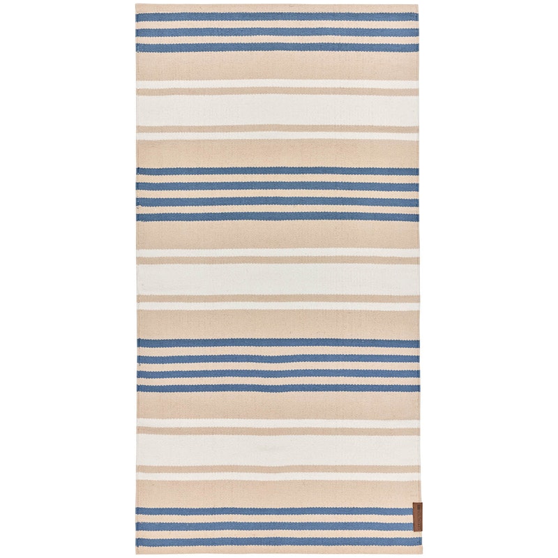 Striped Teppe 70x130 cm, Blå/Beige