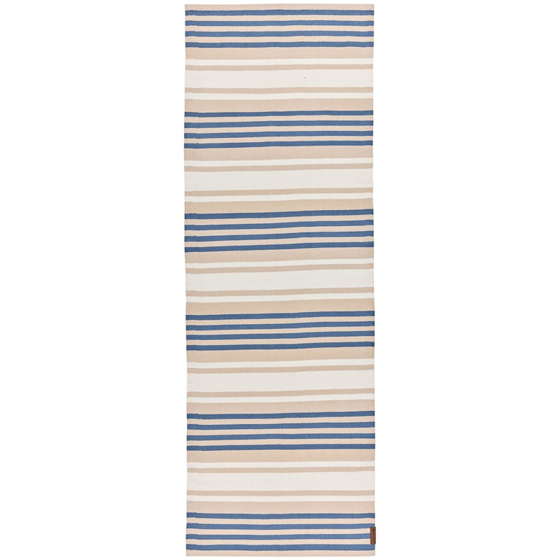Striped Teppe 80x220 cm, Blå/Beige