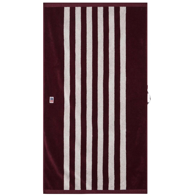 Stripet frottéhåndkle 70x130 cm, Fiken / Snøhvit