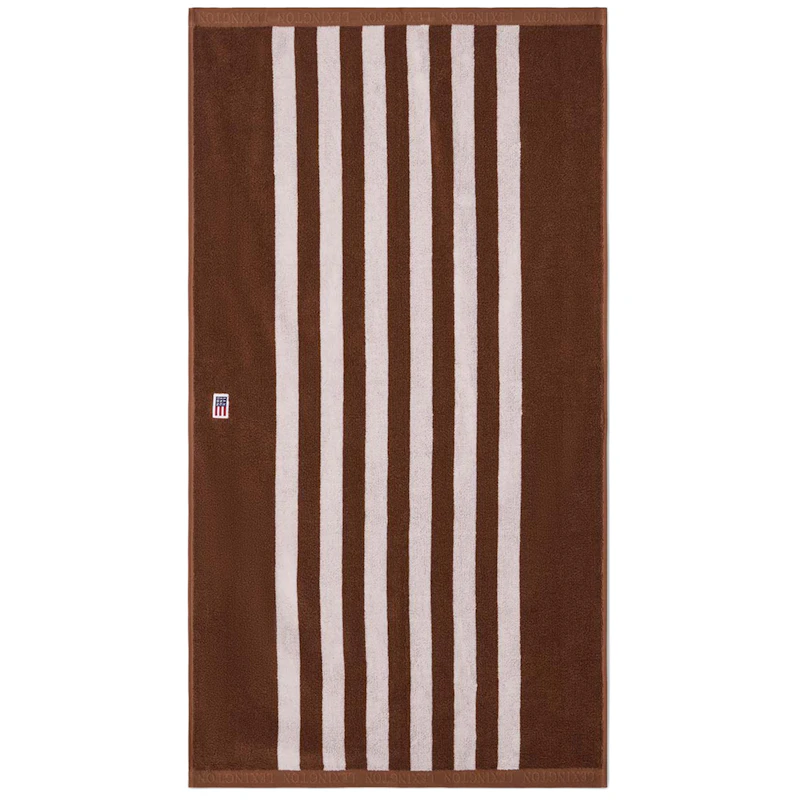 Stripet frottéhåndkle 70x130 cm, Fudge / Snøhvit