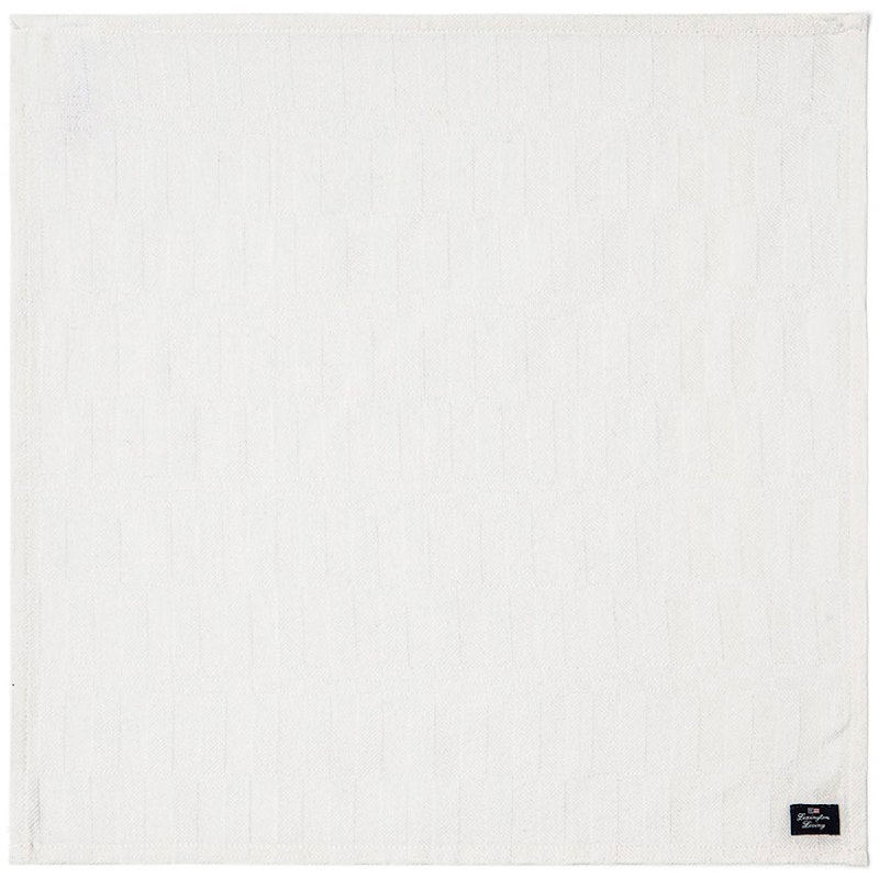 White Jacquard Cotton Serviett 50x50 cm, Hvit