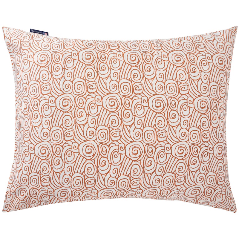 Wave Printed Cotton Sateen Putevar 50x60 cm, Terra