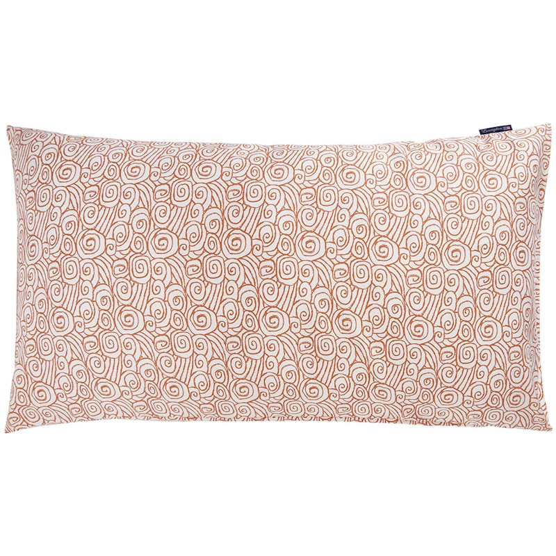 Wave Printed Cotton Sateen Putevar 50x90 cm, Terra