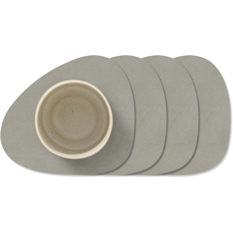 Curve Nupo Glassunderlegg 4-pk, Lysegrå