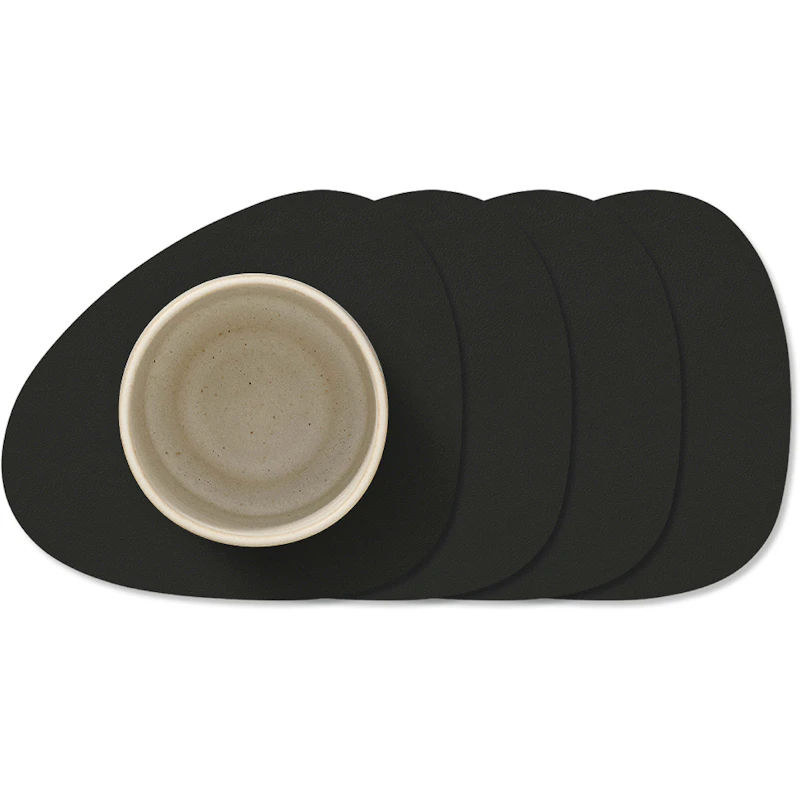 Curve Nupo Glassunderlegg 4-pk, Black Ink