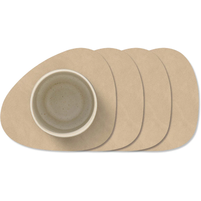 Curve Nupo Glassunderlegg 4-pk, Sand