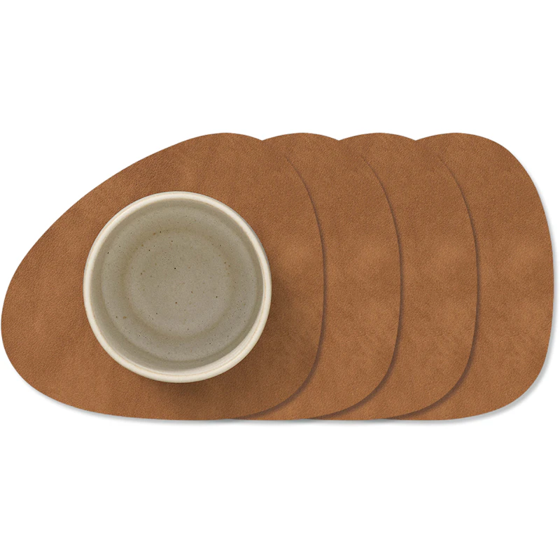 Curve Nupo Glassunderlegg 4-pk, Natur
