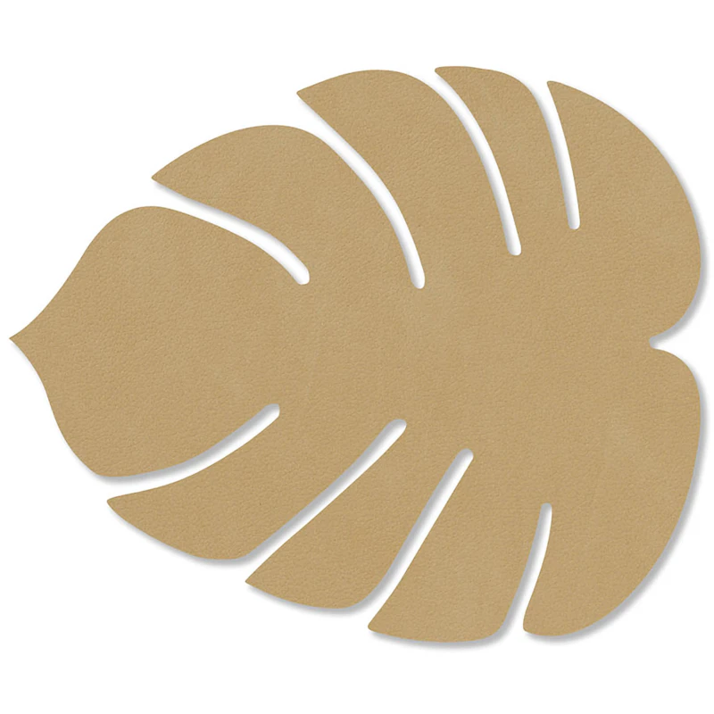 Leaf Glassunderlag 12x14 cm, Khaki