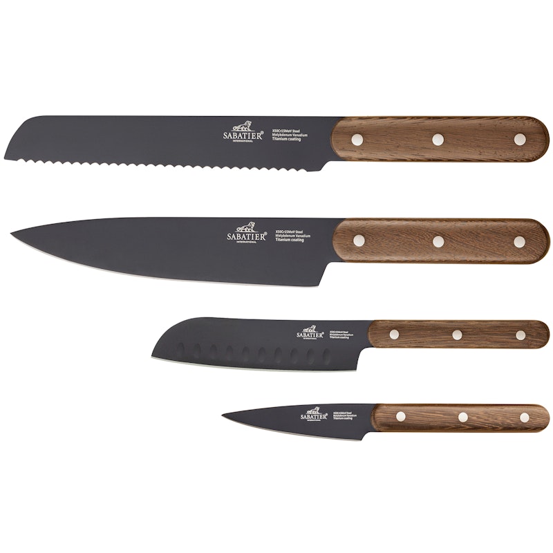 Phenix Knivsett 4 Deler, Valnøtt