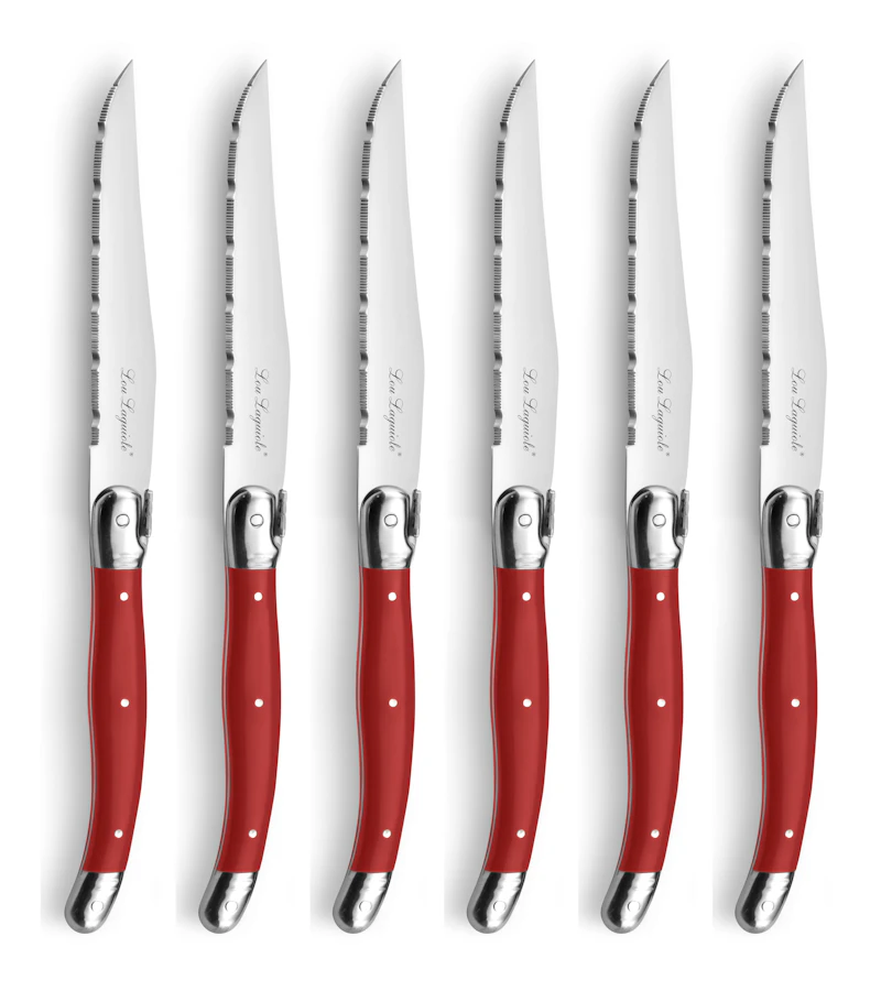 Tradition Grillkniver Med Knivblokk 6-pk, Rød