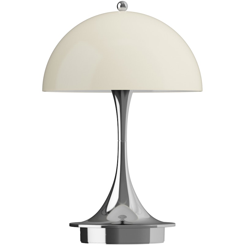 Panthella 160 Bordlampe Bærbar V3, Krom / Opal Beige