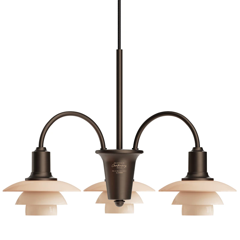 PH 1/1 Lysekrone Med 3 Armer, Centenary Edition, Aged Brass / Dusty Terracotta