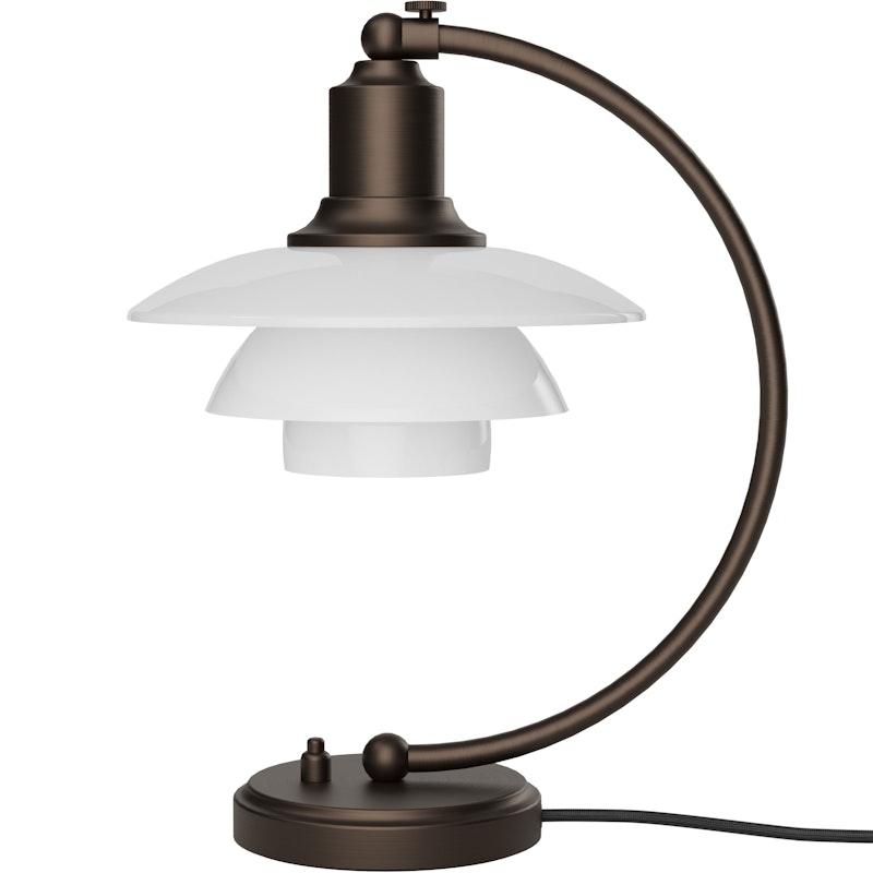PH 2/2 Luna Bordlampe, Aged Brass / Opalglass