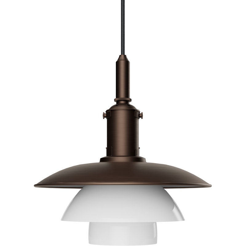 PH 3/3 Pendel, Aged Brass / Opalglass
