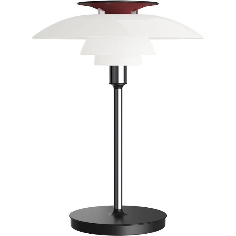 PH 80 Bordlampe Bærbar, Krom / Opalhvit