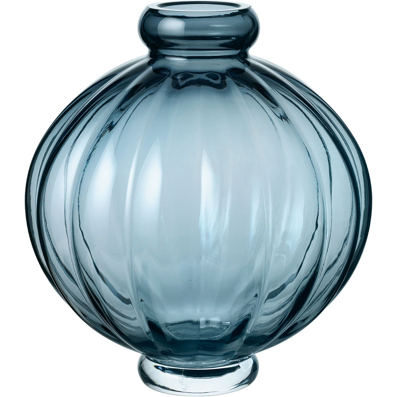 Louise Roe Balloon 01 Vase 25 Cm  -  Vaser Munnst Glass Bl&aring; - 10515-2-74