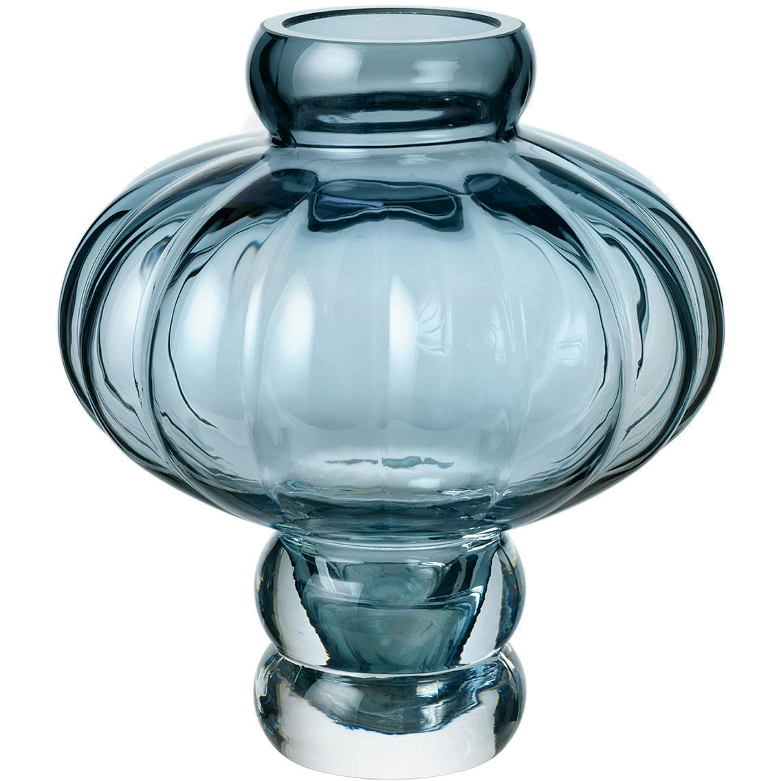 Louise Roe Balloon 02 Vase 20 Cm  -  Vaser Munnst Glass Bl&aring; - 10515-2-75