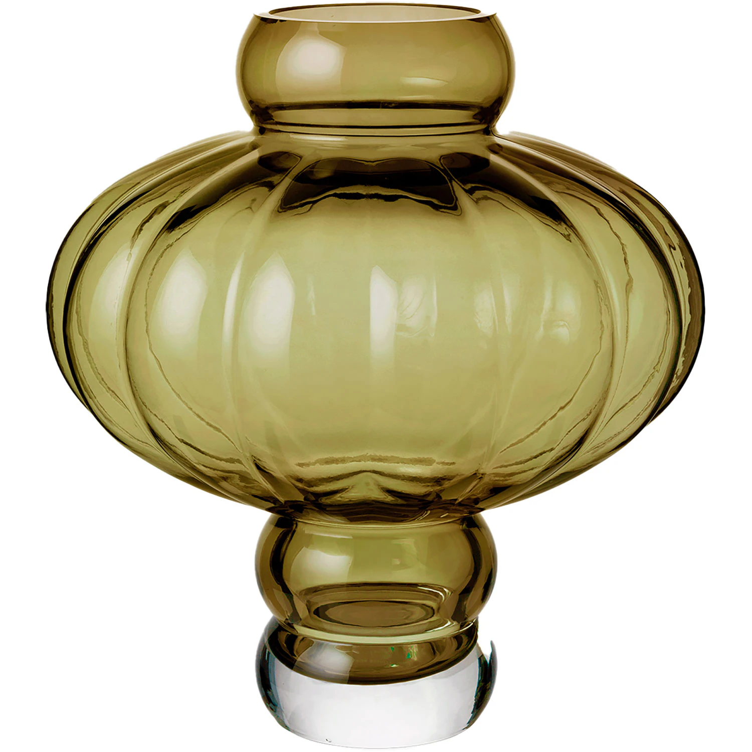 Louise Roe Balloon 02 Vase 20 Cm Olive -  Vaser Munnbl&aring;st Glass Olivengr&oslash;nn - 10515-6-75