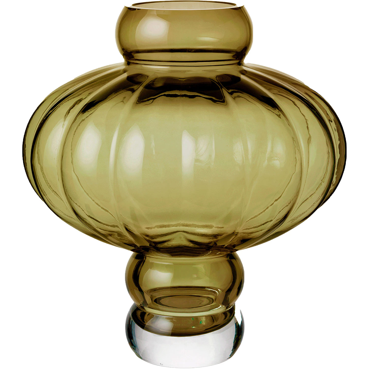 Louise Roe Balloon 03 Vase 40 Cm Olive -  Vaser Munnbl&aring;st Glass Olivengr&oslash;nn - 10515-6-76