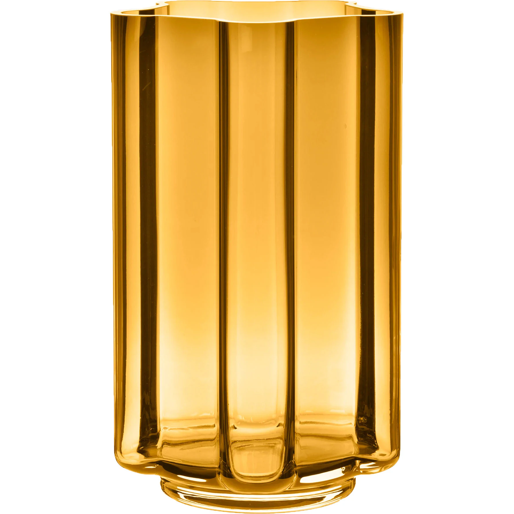 Louise Roe Funki Rounded Vase 34 Cm  -  Vaser Munnbl&aring;st Glass Amber - 10161-13-20