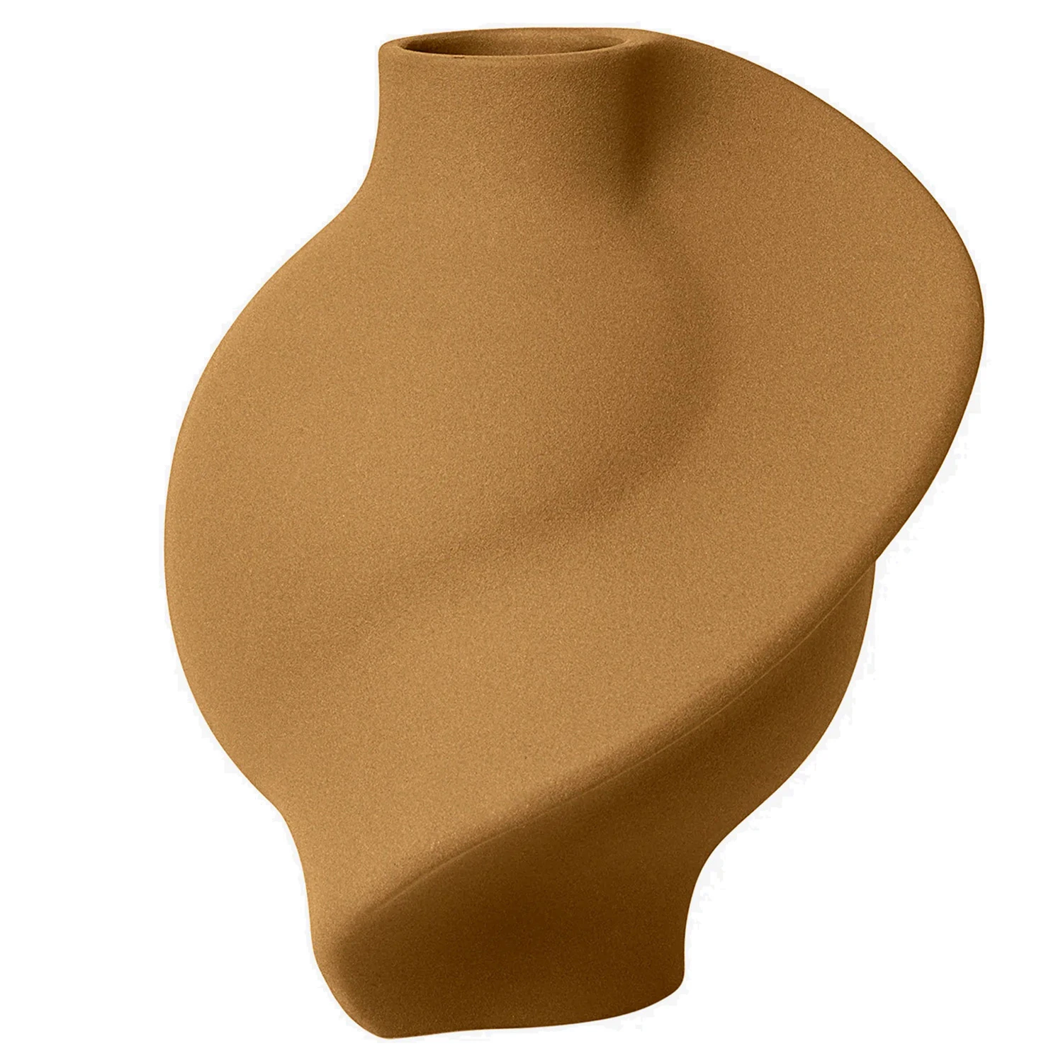Louise Roe Pirout 01 Vase 25 Cm  -  Vaser Stengods Sanded Ocker - 10160-15-36