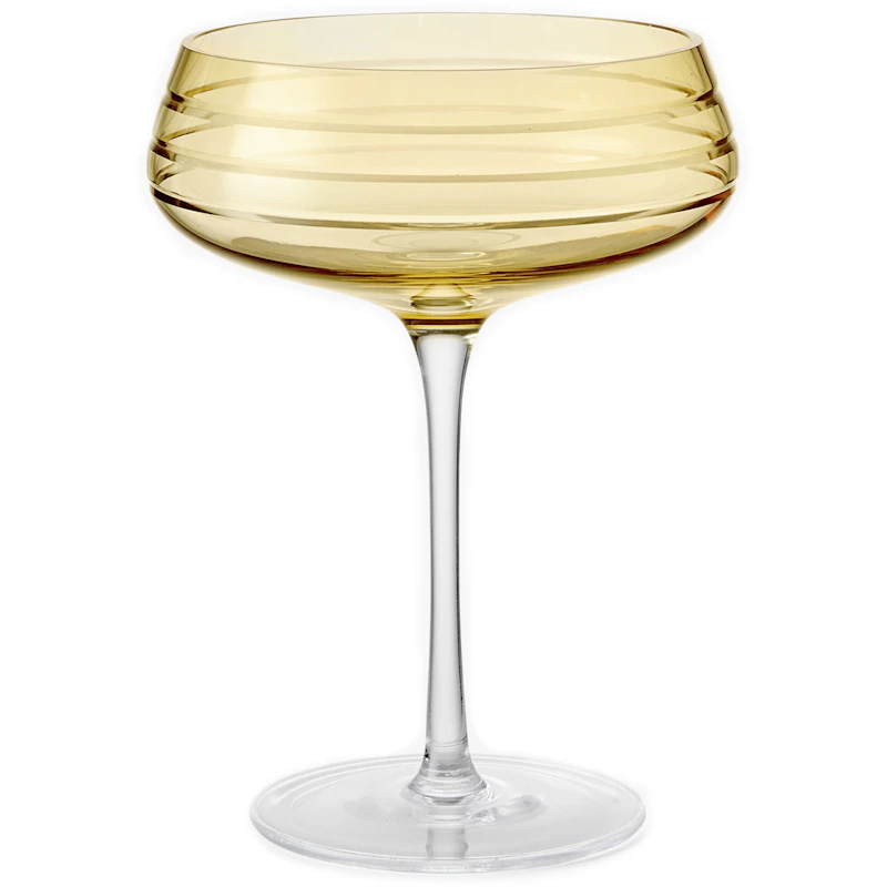 Triple Cut Champagneglass, Amber