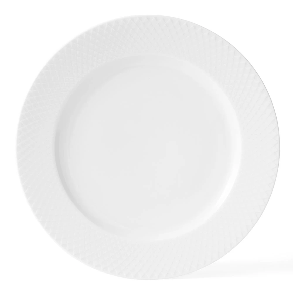 Lyngby Porcel&aelig;n Rhombe Tallerken 27 Cm  -  Tallerkener Porselen Hvit - 201222