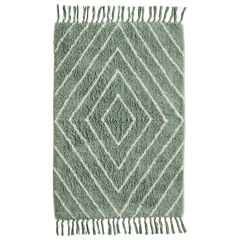 Badematte 60x90 cm, Dusty Green/Off-white