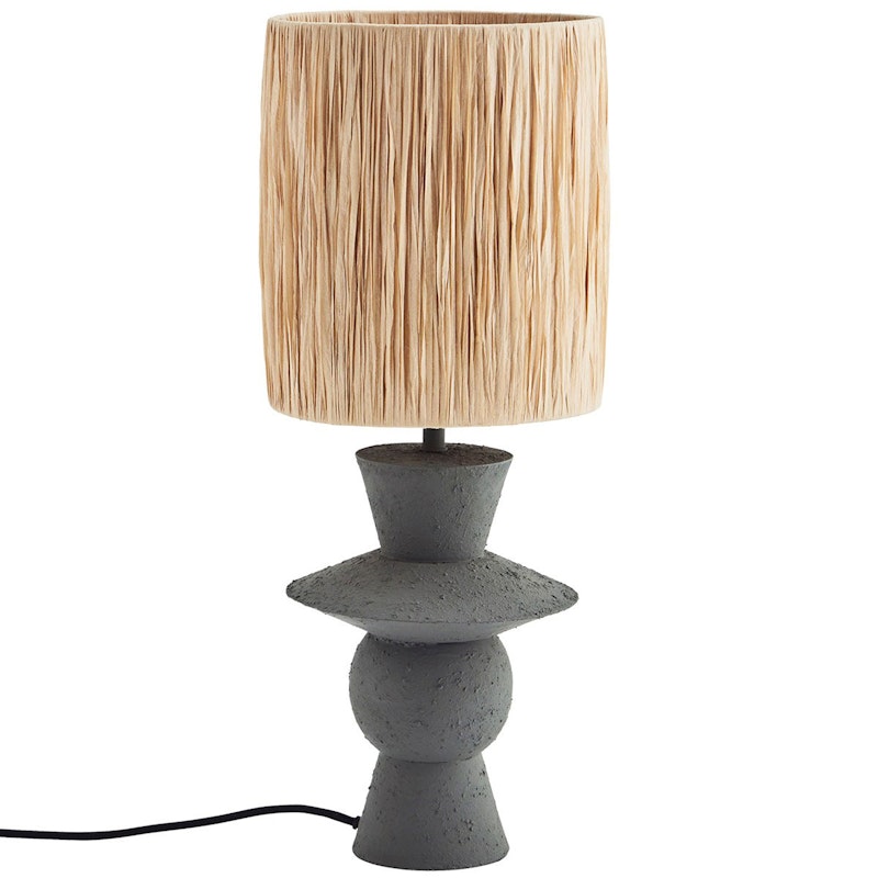 Bordlampe Raffia / Jern, Grå