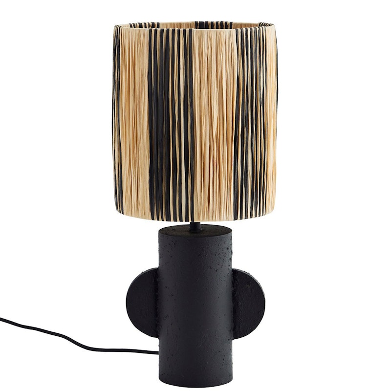 Bordlampe Raffia / Jern, Svart