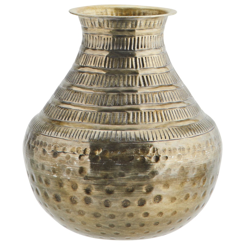 Hamret Vase Aluminium, Antique Brass