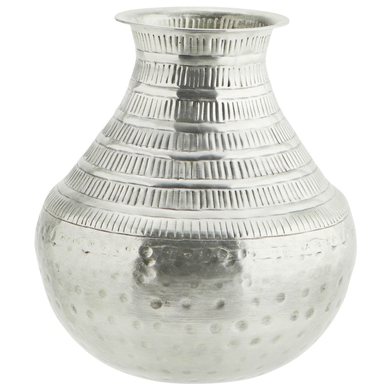 Hamret Vase Aluminium, Sølv