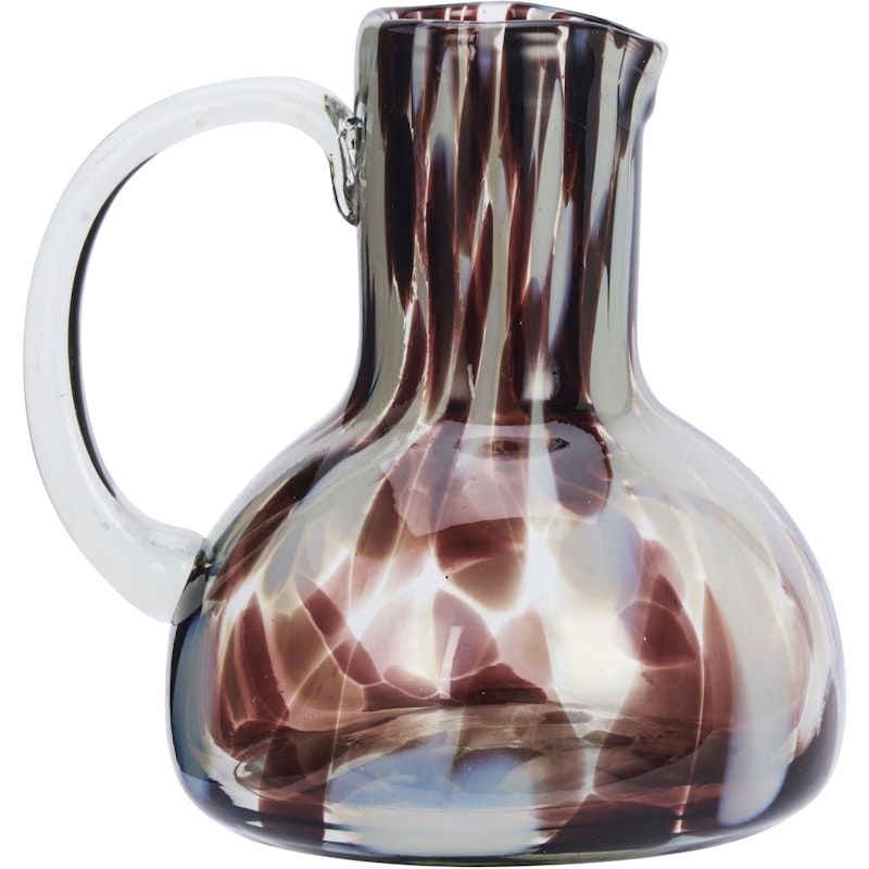 Coloured glass Mugge 17 cm, Brun / Hvit / Klar