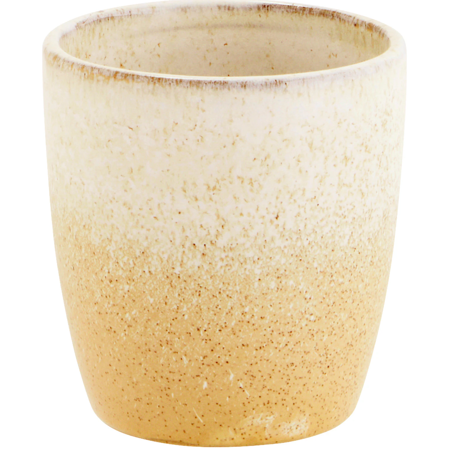 Madam Stoltz Kopp &Oslash;7,5 Cm  / Gul -  Kaffekopper Stengods Hvit - YT22C432-S5-A