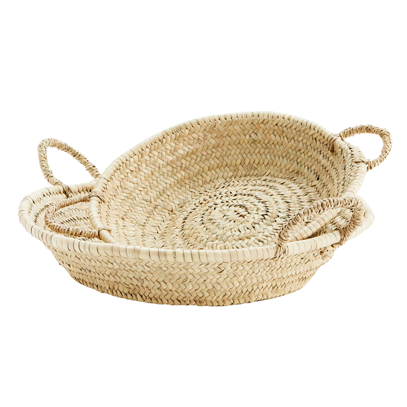 Low grass baskets with handles,2 Pcs