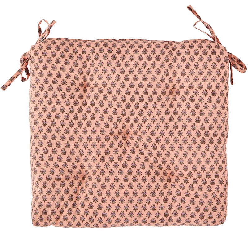 Printed cotton chair pad Setepute 45x45 cm, Coral