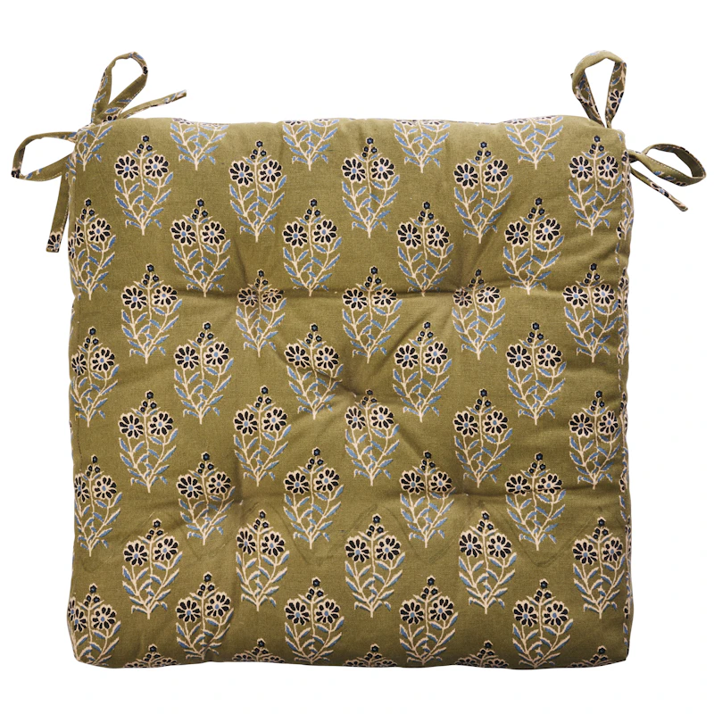 Setepute 45x45 cm, Sort / Blå / Oliven / Nude