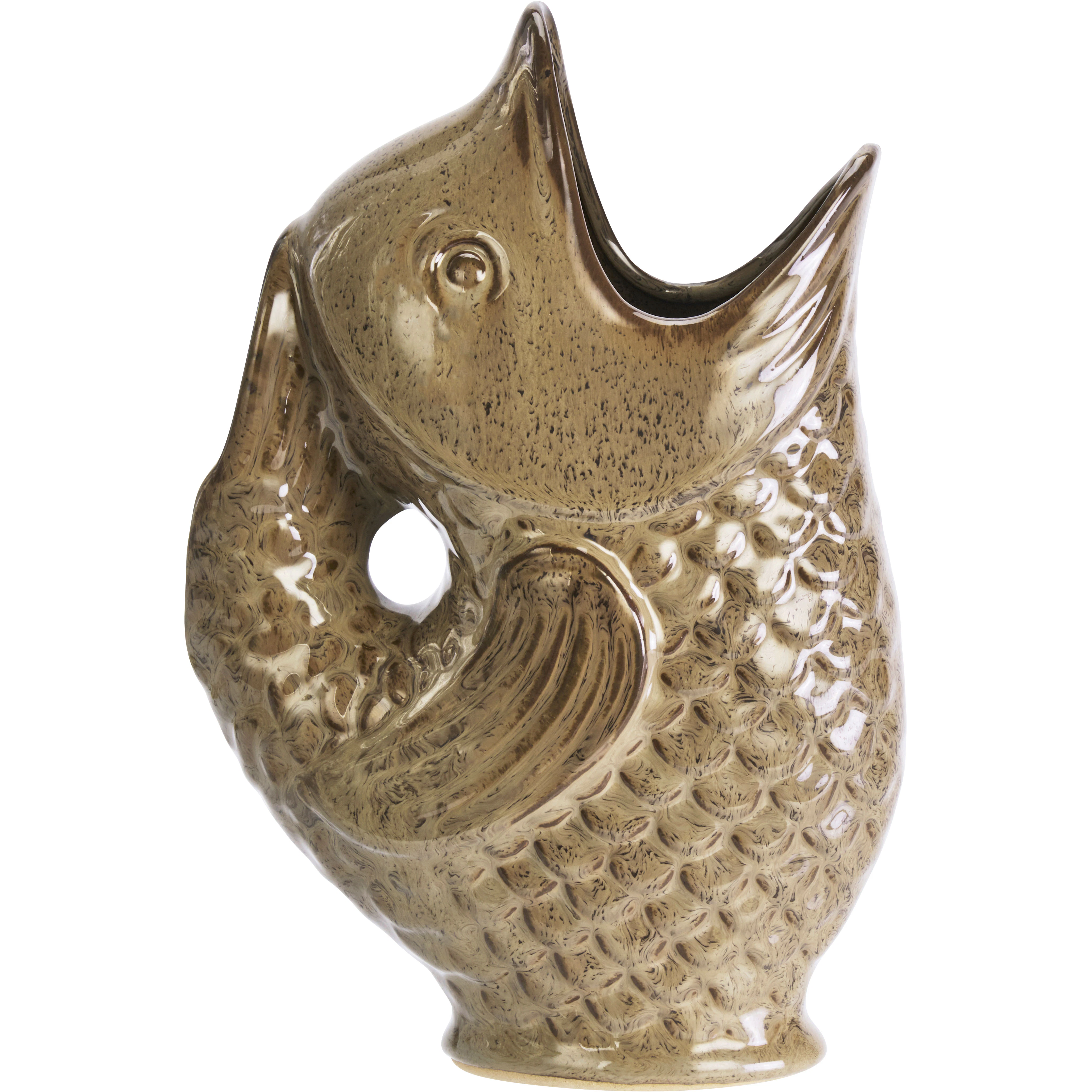Madam Stoltz Stoneware Fish Vase  -  Vaser Stengods Beige - HY16477-24-1