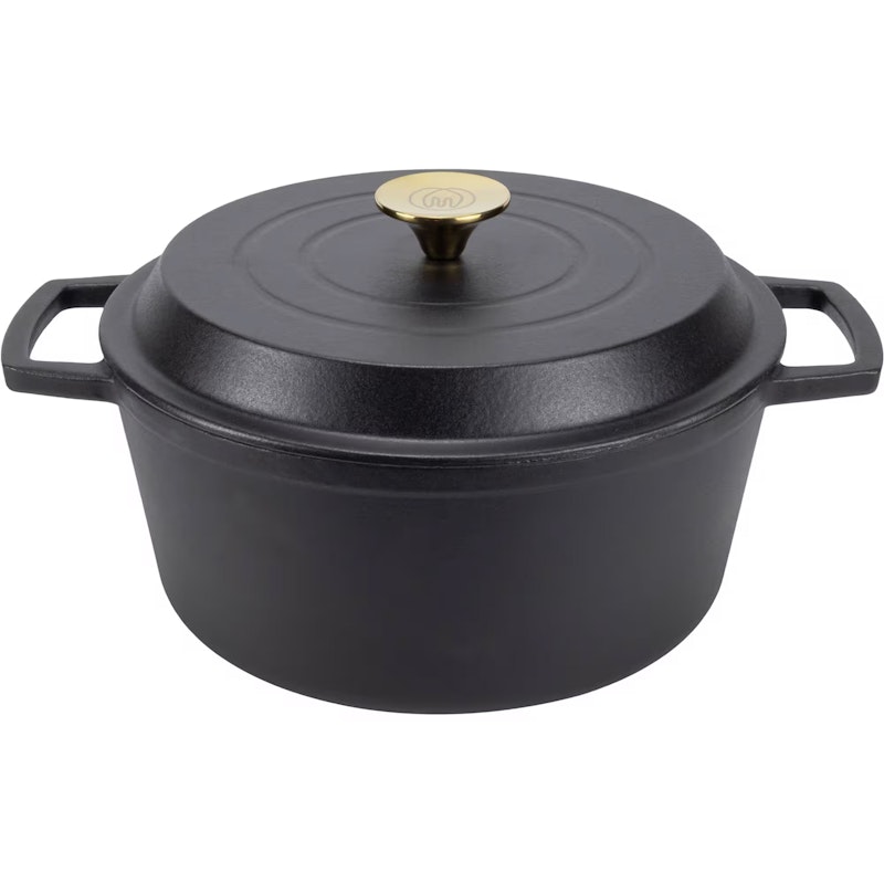 Støpejernsgryte 5 L, Matt Sort