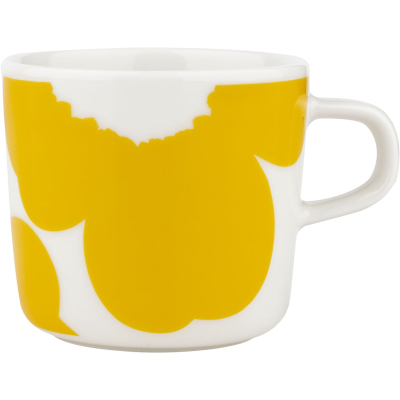 Iso Unikko Kaffekopp 20 cl, Hvit / Spring Yellow