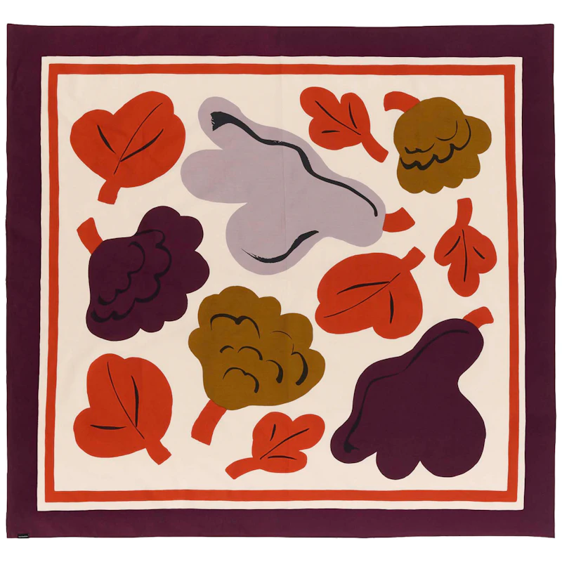 Kukasta Kukkaan Duk 140x140 cm, Plum / Bronsefarget / Terracotta