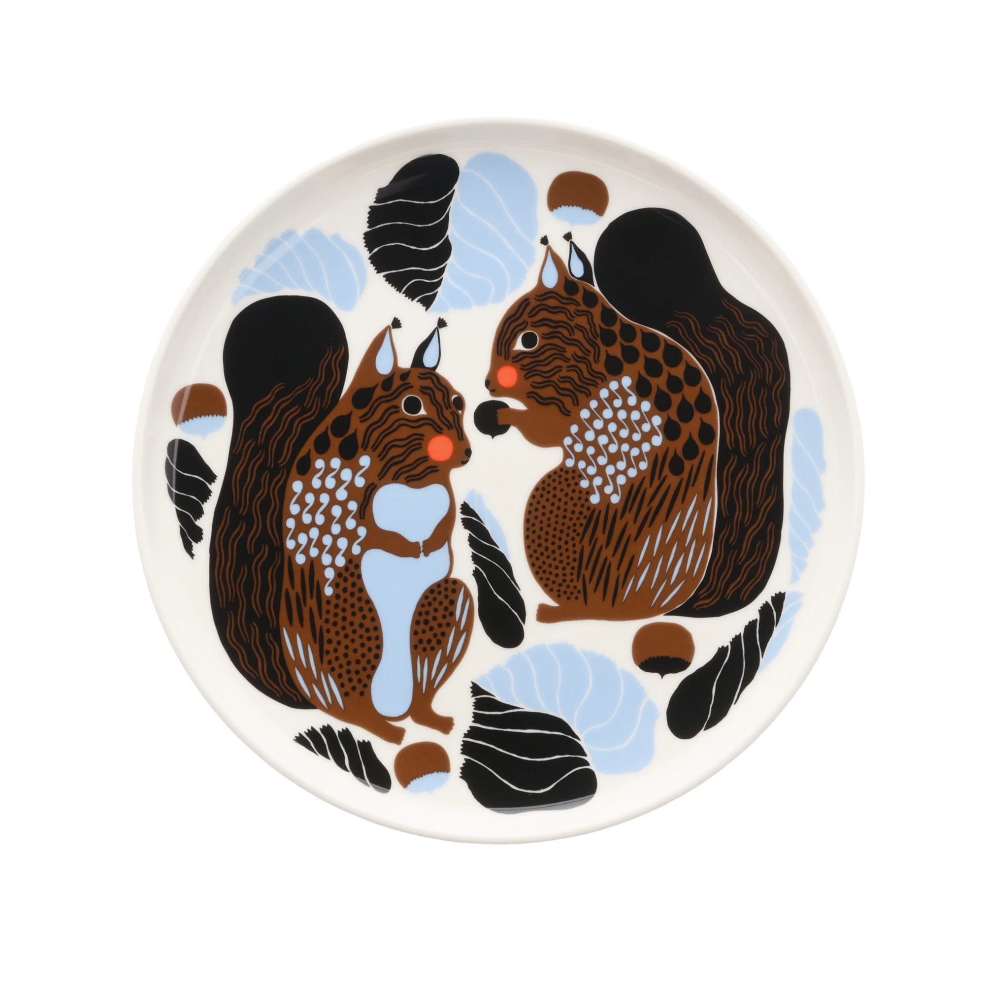 Marimekko Kurre Sidetallerken 20 Cm / Lysebl&aring; - Asjetter Stengods Brun - 076000-189