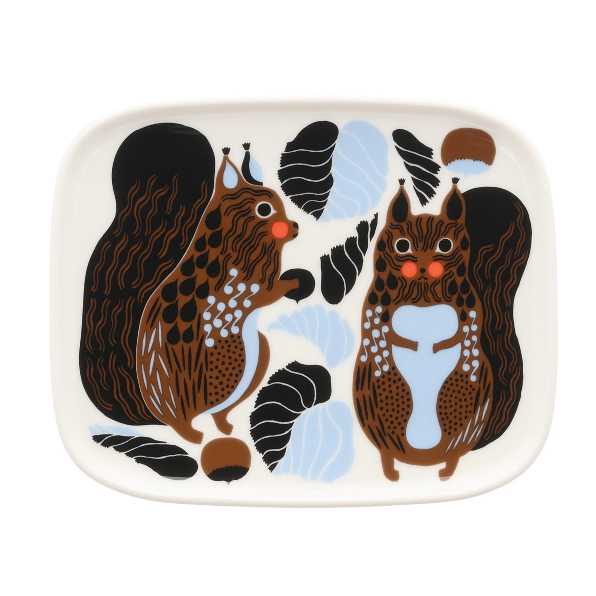 Marimekko Kurre Tallerken 12x15 Cm / Lysebl&aring; - Asjetter Stengods Brun - 076002-189