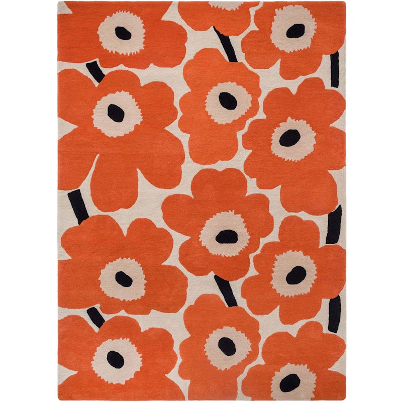 Marimekko Unikko Teppe 200x300 cm, Oransje Rød