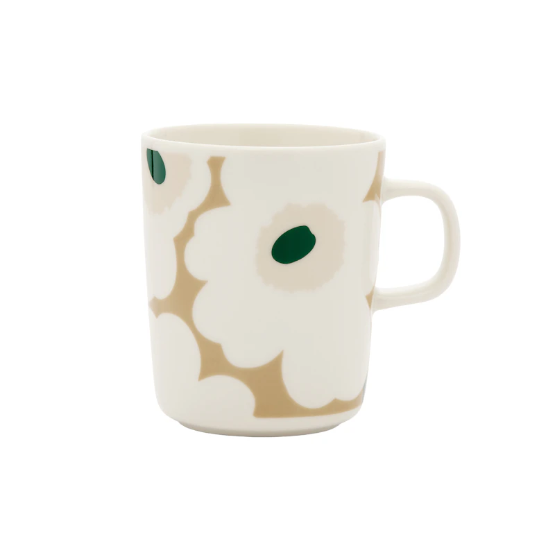 Oiva/Unikko Kaffekopp 25 cl, Mørkegrønn / Light Sand